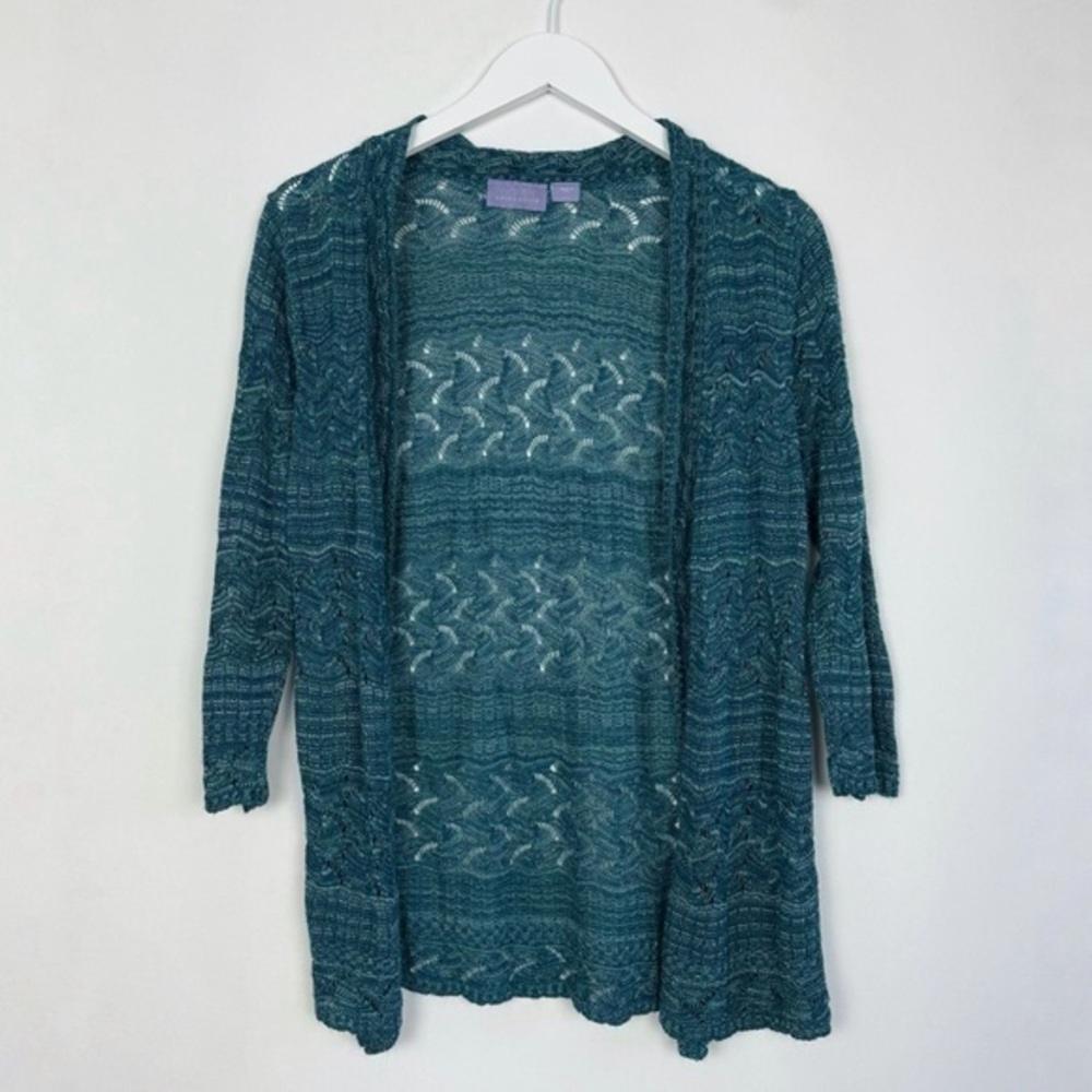 Laura Scott Textured Open Front Cardigan Size Small